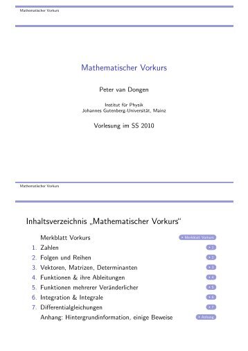 Mathematischer Vorkurs - KOMET 337 - Johannes Gutenberg ...