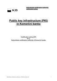 Certification policy for subordinate CA KB (PDF file) - Komerční banka