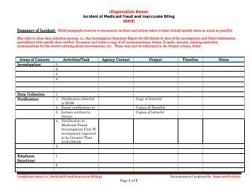 Sample corrective action plan form - Acumentra Health