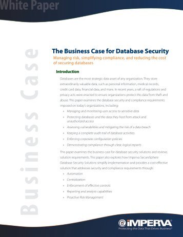 The Business Case for Database Security - Imperva