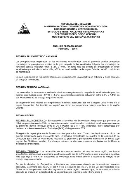 instituto nacional de meteorologia