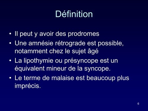 Pr Puisieux – Malaises et syncopes - PIRG