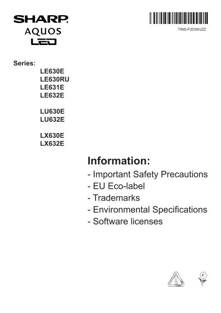 LC-32/40/46LE630E/RU/631E/632E/LU630E/632E/LX630E ... - Sharp