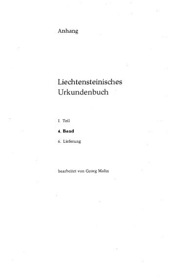 Liechtensteinisches Urkundenbuch - eLiechtensteinensia