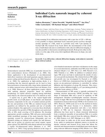 Individual GaAs nanorods imaged by coherent X-ray diffraction