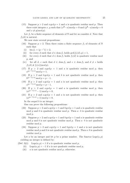 Gauss Lemma and Law of Quadratic Reciprocity