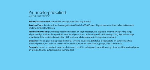 Eesti levinumad pÃµllulinnud - PÃµllumajandusuuringute Keskus