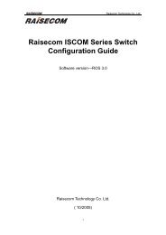 Raisecom ISCOM Series Switch Configuration Guide