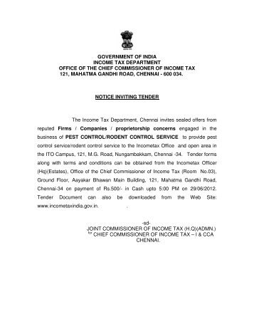 government of india income tax department office of the chief ...