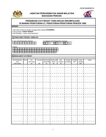 Borang JPA.BP.UMUM.B03 - Portal Pencen - JPA