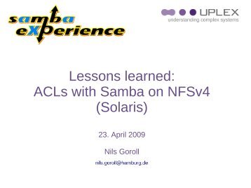 Lessons learned: ACLs with Samba on NFSv4 (Solaris) - sambaXP