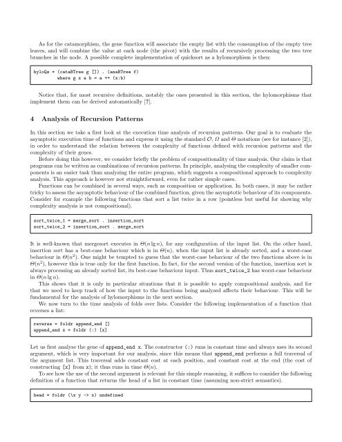 Recursion Patterns and Time-analysis - Departamento de ...