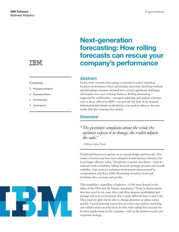 IBM Cognos TM1 Rolling Forecasts Improve ... - nexDimension