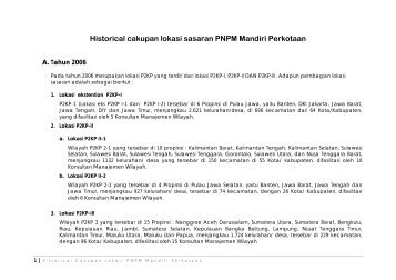 Historical Cakupan Lokasi PNPM MP - P2KP