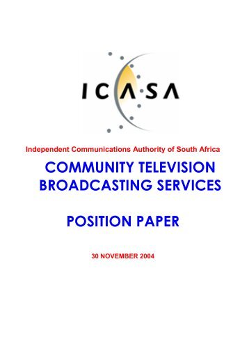 community television broadcasting services position paper - MDDA
