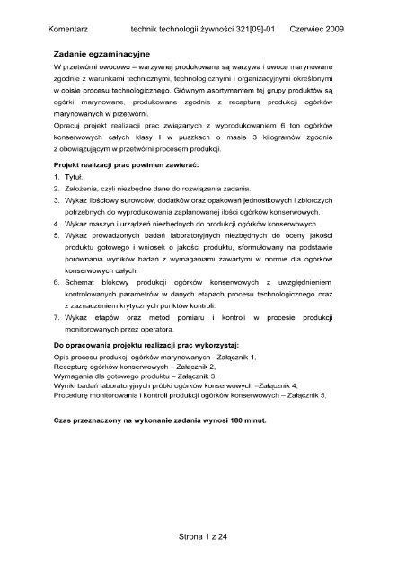 Komentarz technik technologii Å¼ywnoÅci 321[09]-01 Czerwiec 2009 ...