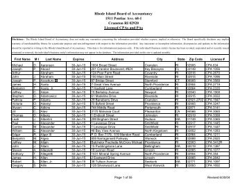 Web Site - Bd. of Acct. - Rhode Island Department of Business ...