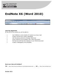 EndNote X6 (Word 2010) - The University of Auckland Library