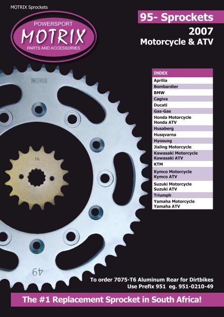 95-motrix sprockets 2007 - Startline