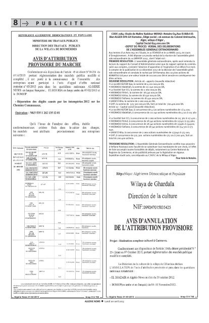 Mise en page 1 - Algérie news quotidien national d'information