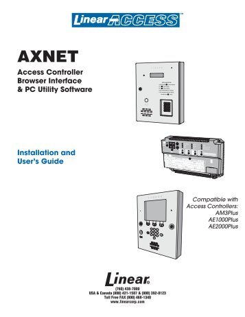 AXNET Browser Interface Screen Shots and Descriptions ... - Linear