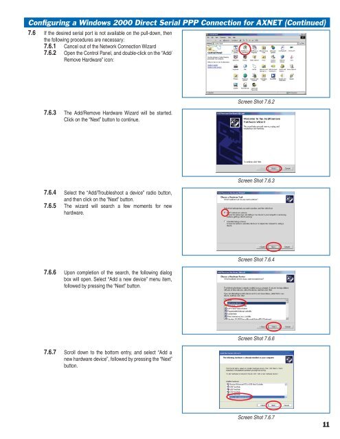 AXNET Browser Interface Screen Shots and Descriptions ... - Linear