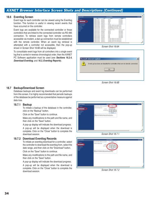 AXNET Browser Interface Screen Shots and Descriptions ... - Linear