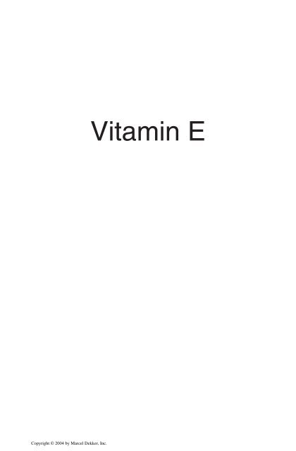 Vitamin E: Food Chemistry, Composition, and Analysis