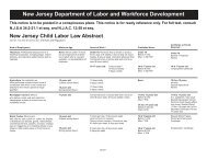 New Jersey Child Labor Law Abstract