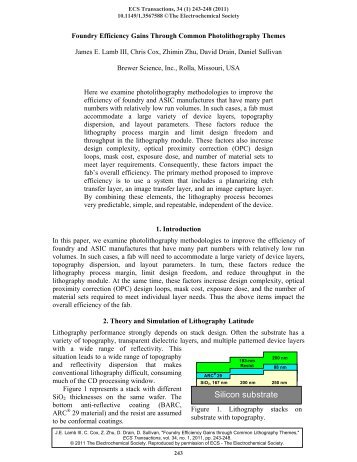 Foundry efficiency gains through common ... - Brewer Science