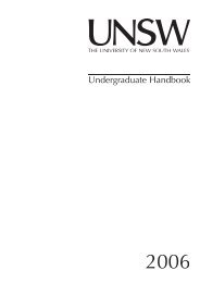 Undergraduate Handbook - UNSW Handbook - University of New ...
