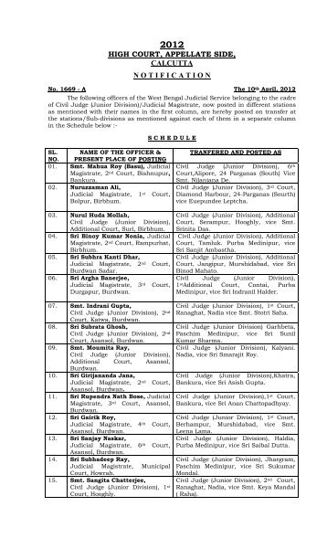 Notification No. 1669-A dated 10.04.2012 regarding transfer of ...