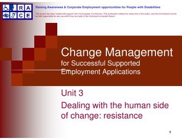 Unit 3: Dealing with the human side of change - Supported ...