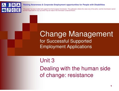 Unit 3: Dealing with the human side of change - Supported ...