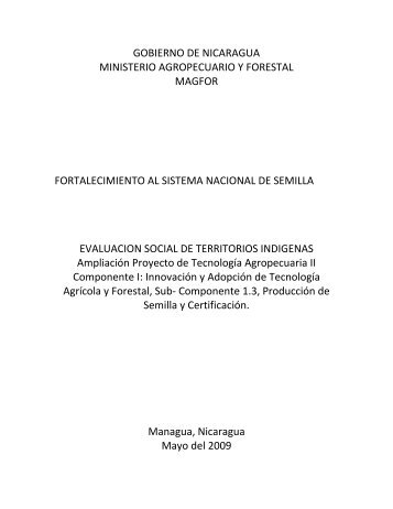 Evaluacion Social de Territorios Indigenas Ampliacion PTA II - magfor