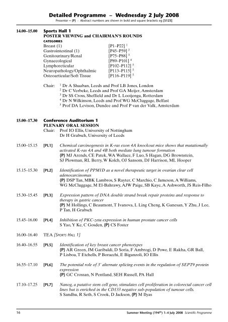 2008 Summer Meeting - Leeds - The Pathological Society of Great ...