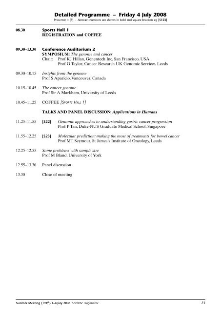 2008 Summer Meeting - Leeds - The Pathological Society of Great ...
