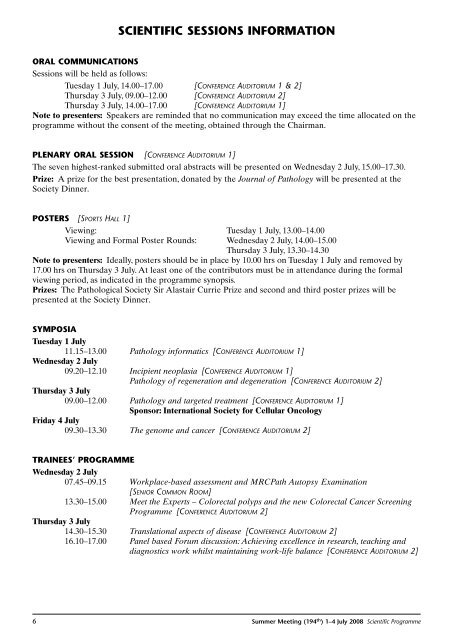 2008 Summer Meeting - Leeds - The Pathological Society of Great ...