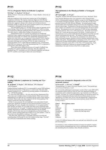 2008 Summer Meeting - Leeds - The Pathological Society of Great ...