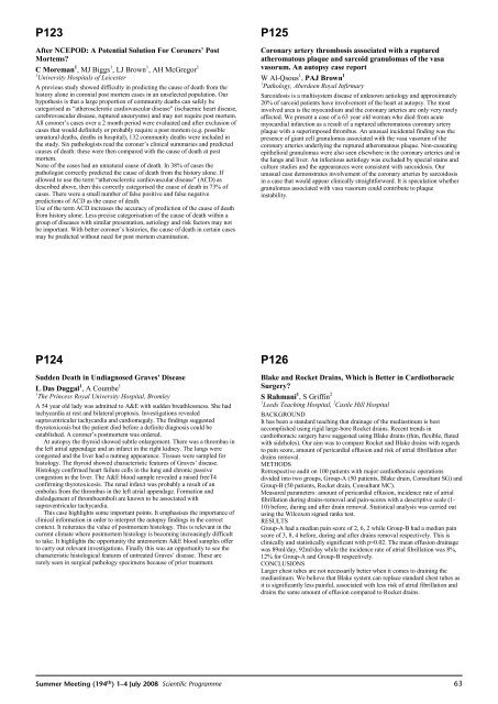 2008 Summer Meeting - Leeds - The Pathological Society of Great ...