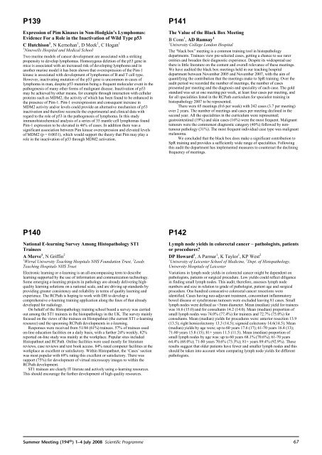 2008 Summer Meeting - Leeds - The Pathological Society of Great ...