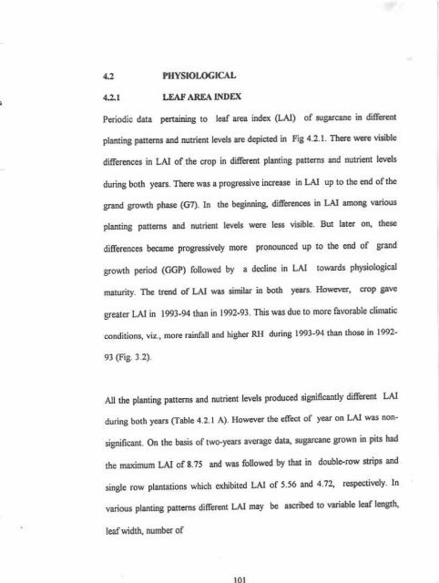 IMPACT OF PIIIMING PATTENNS AND NUTRIENT MANAGf,,MENT ...