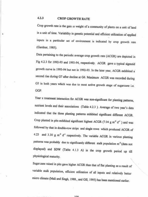 IMPACT OF PIIIMING PATTENNS AND NUTRIENT MANAGf,,MENT ...