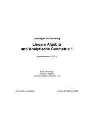 Lineare Algebra und Analytische Geometrie 1 - JKU