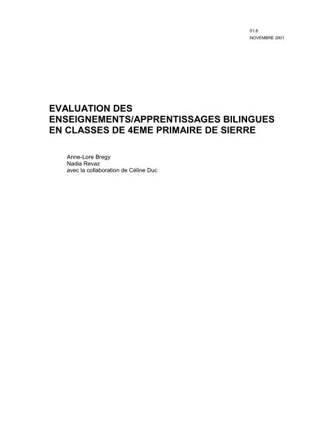 evaluation des enseignements/apprentissages ... - Publications