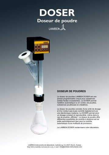 Doseur de poudres - LAMBDA DOSER - Lambda Laboratory ...
