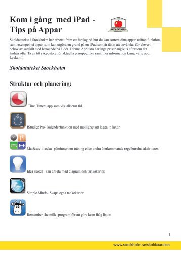 Kom i gÃ¥ng med iPad - Tips pÃ¥ Appar - Pedagog Stockholm