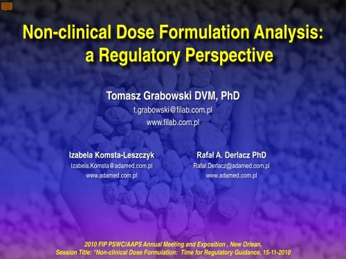 Non-clinical Dose Formulation Analysis