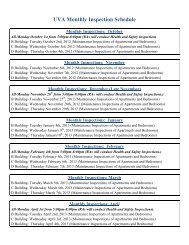 UVA Monthly Inspection Schedule - edr property operations