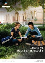Canadians: Study Law in Australia - the Adelaide Law School